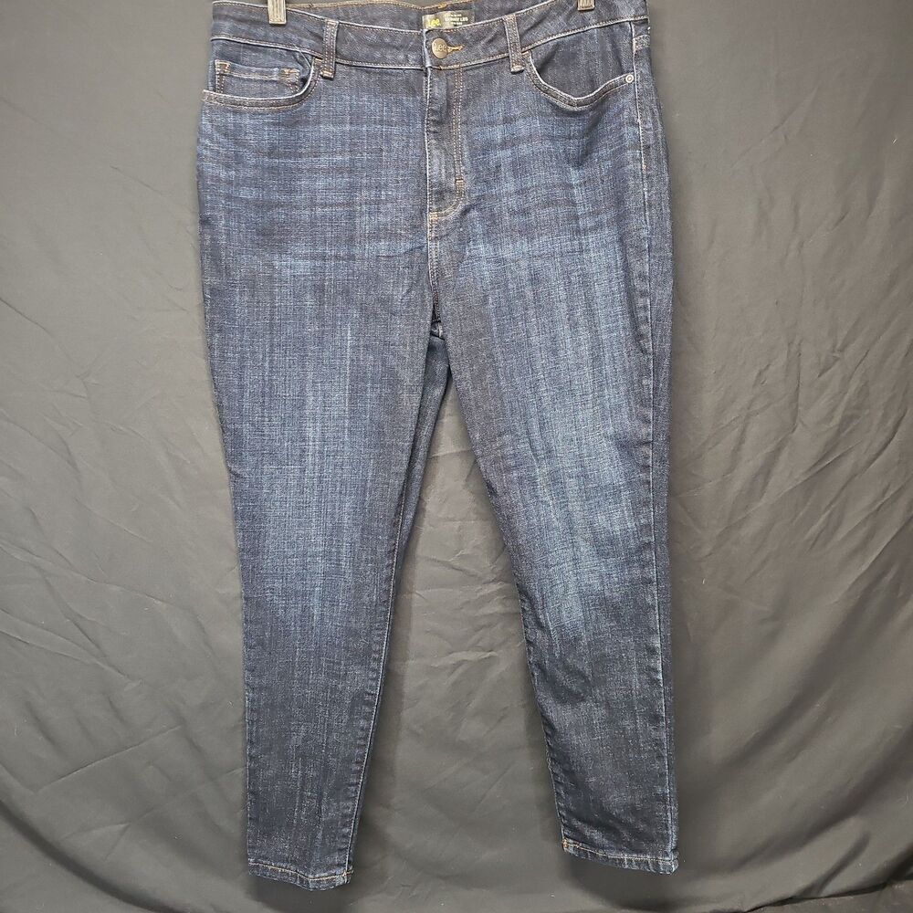 Lee Women Slim Fit Skinny Leg Blue Jeans Size 16 Medium Mid Rise